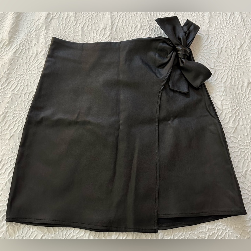 Altar’d State Black Leather Mini Skirt